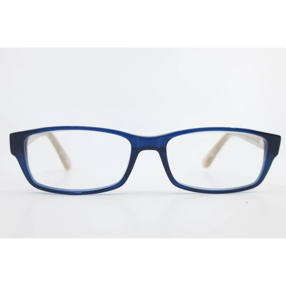Kay Unger New York K182 BLU Blue Gold Rectangular Eyeglasses Frames 52-16-135